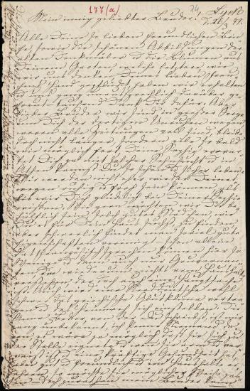 Letter sent by [Kühse, Wilhelmine] to Schliemann, Heinrich, 1871