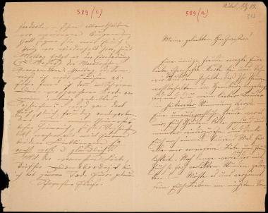 Letter sent by Schliemann, Elise to Schliemann, Heinrich, 1889