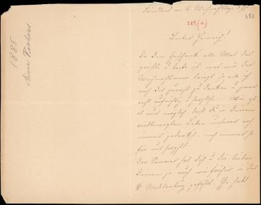 Letter sent by Richers, Minna Meincke to Schliemann, Heinrich, 1884