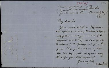Letter sent by Müller, Max F. to Schliemann, Heinrich [1876]