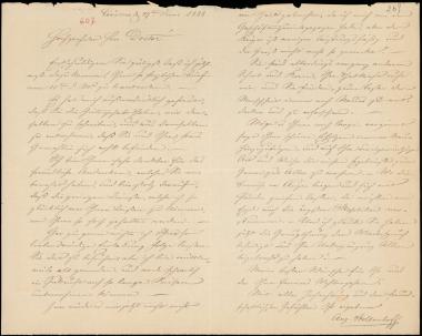 Letter sent by Stoltenhoff, August to Schliemann, Heinrich, 1888