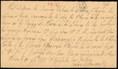 Letter sent by Μεσσηνέζης, Ιωάννης to Schliemann, Heinrich, 1888