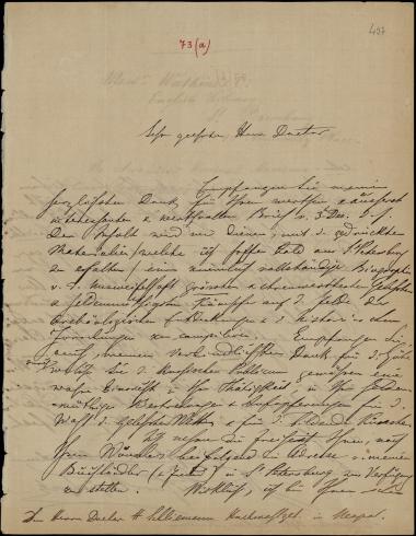 Letter sent by Bogouschevsky, Nicolas de to Schliemann, Heinrich, 1875