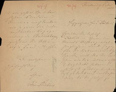 Letter sent by Richers, Etha to Schliemann, Heinrich, 1884