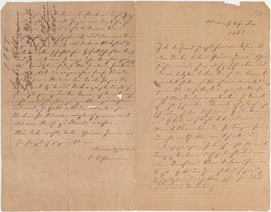 Letter sent by Σλήμαν, Σοφία to Schliemann, Heinrich, 1867