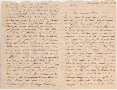 Letter sent by Gaver, L. to Schliemann, Heinrich, 1864