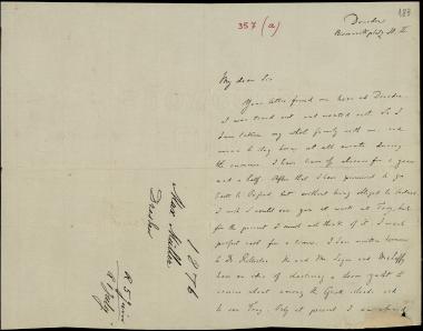 Letter sent by Müller, Max F. to Schliemann, Heinrich [1876]