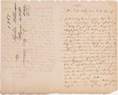 Letter sent by Σλήμαν, Σοφία to Schliemann, Heinrich, 1867