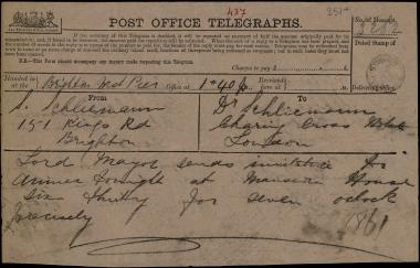 Letter sent by Σλήμαν, Σοφία to Schliemann, Heinrich [1875]