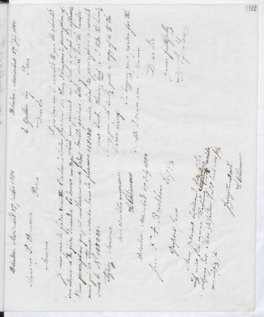 Copy of letter by Schliemann, Heinrich to Beaurain, Polynice, 1884