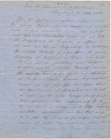 Letter sent by Cohn, Marcus & Son to Schliemann, Heinrich, 1855