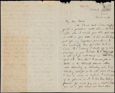 Letter sent by Sayce, Archibald Henry to Schliemann, Heinrich, 1889