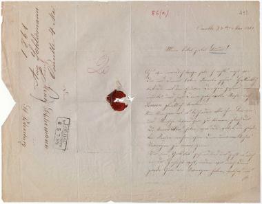 Letter sent by Schliemann, Auguste to Schliemann, Heinrich, 1861