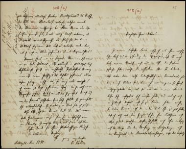 Letter sent by Keller, Otto to Schliemann, Heinrich, 1875