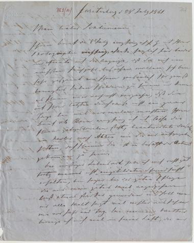 Letter sent by Hückstaedt, Theodor to Schliemann, Heinrich, 1861