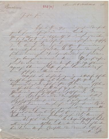 Letter sent by Goetz, G. A. to Schliemann, Heinrich, 1854