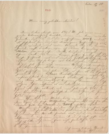 Letter sent by Schliemann, L. to Schliemann, Heinrich, 1855