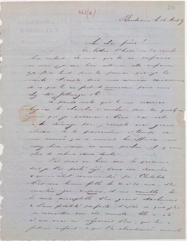 Letter sent by Schliemann, Ernst Wilhelm to Schliemann, Heinrich, 1867