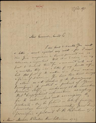 Letter sent by Bogouschevsky, Nicolas de to Schliemann, Heinrich, 1875