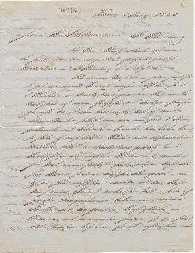 Letter sent by Schröder, Anth. & Co. to Schliemann, Heinrich, 1850