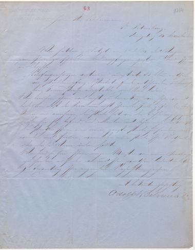 Letter sent by Behrend, Adolph & Co. to Schliemann, Heinrich, 1862
