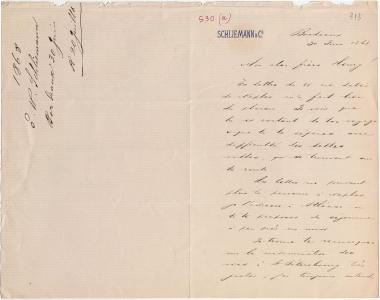 Letter sent by Schliemann, Ernst Wilhelm to Schliemann, Heinrich, 1868