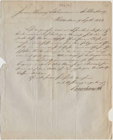 Letter sent by Groshans & Co. to Schliemann, Heinrich, 1853