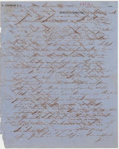 Letter sent by Leidemann, A. & Co. to Schliemann, Heinrich, 1856