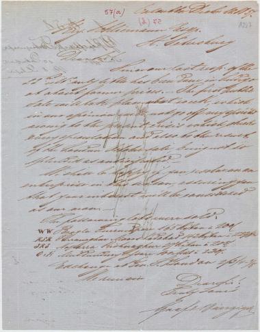 Letter sent by Graf & Banziger to Schliemann, Heinrich, 1857