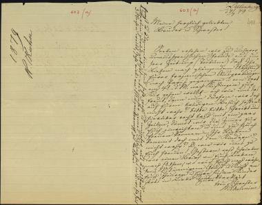Letter sent by Kühse, Wilhelmine  and Kühse, Wilhelm to Schliemann, Heinrich, 1879