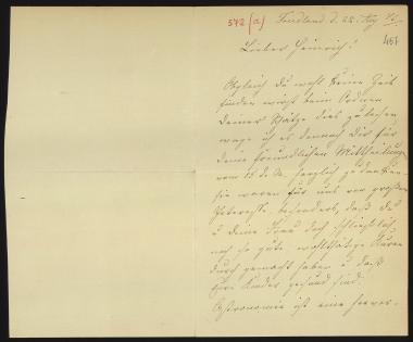 Letter sent by Richers, Minna Meincke to Schliemann, Heinrich, 1886