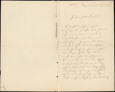 Letter sent by Schels, August to Schliemann, Heinrich, 1884
