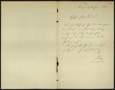 Letter sent by Schels, August to Schliemann, Heinrich, 1883