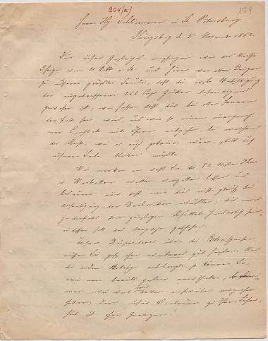 Letter sent by Cohn, Marcus & Son to Schliemann, Heinrich, 1862