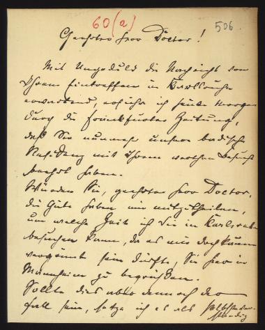Letter sent by Maas, Eugen to Schliemann, Heinrich, 1885