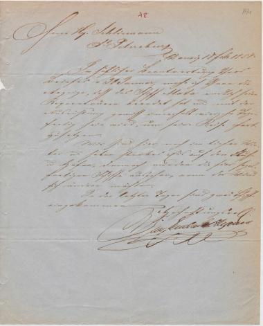 Letter sent by Hepner, S. L. A. to Schliemann, Heinrich, 1858