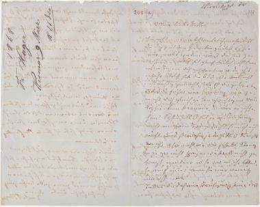 Letter sent by Hager, Friederike to Schliemann, Heinrich, 1868