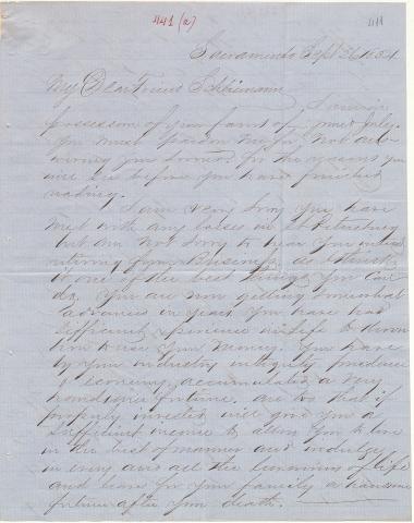 Letter sent by Grim, A. K. to Schliemann, Heinrich, 1854