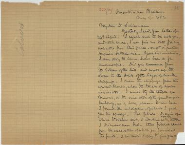 Letter sent by Calvert, Frank to Schliemann, Heinrich, 1882