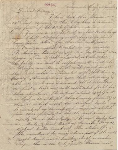 Letter sent by Schliemann, Louis to Schliemann, Heinrich, 1850