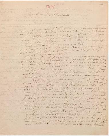 Letter sent by Schreiber, S. to Schliemann, Heinrich, 1857