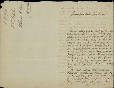 Letter sent by Schlie, Friedrich to Schliemann, Heinrich, 1876