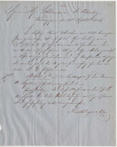 Letter sent by Segall, A. C. & Sons to Schliemann, Heinrich, 1856