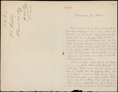 Letter sent by Schlie, Friedrich to Schliemann, Heinrich, 1873