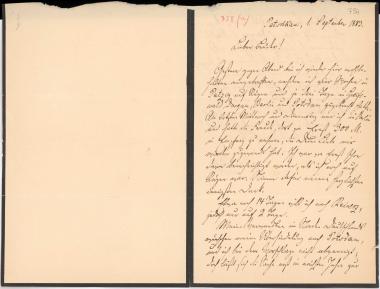 Letter sent by Kühse, Wilhelm to Schliemann, Heinrich, 1883
