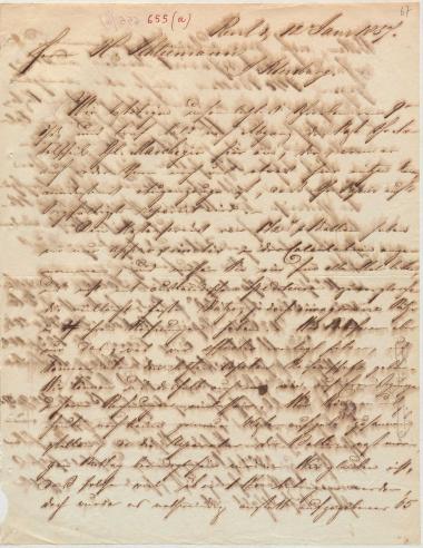 Letter sent by Mayer & Co. to Schliemann, Heinrich, 1857