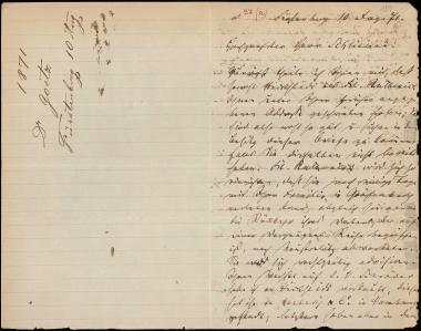 Letter sent by Götz, ? to Schliemann, Heinrich, 1871