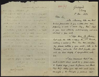 Letter sent by Conder, Francis Roubiliae to Schliemann, Heinrich, 1880
