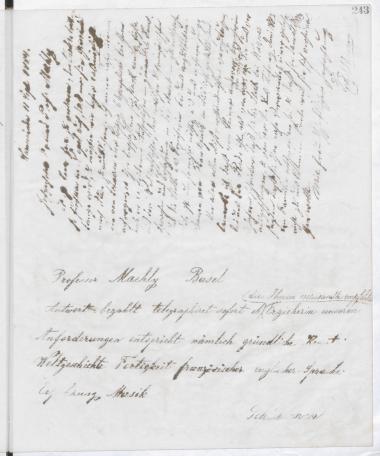 Copy of letter by Schliemann, Heinrich to Maehly, Jacob, 1884