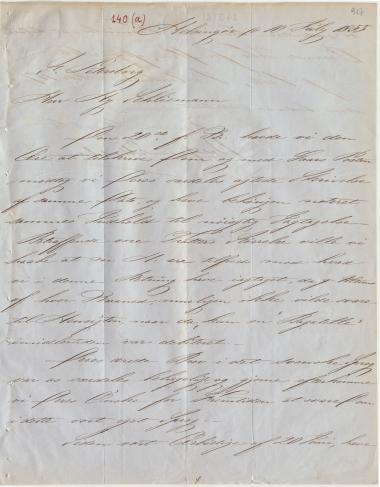 Letter sent by Belfour Ellah Rainals & Co. to Schliemann, Heinrich, 1855